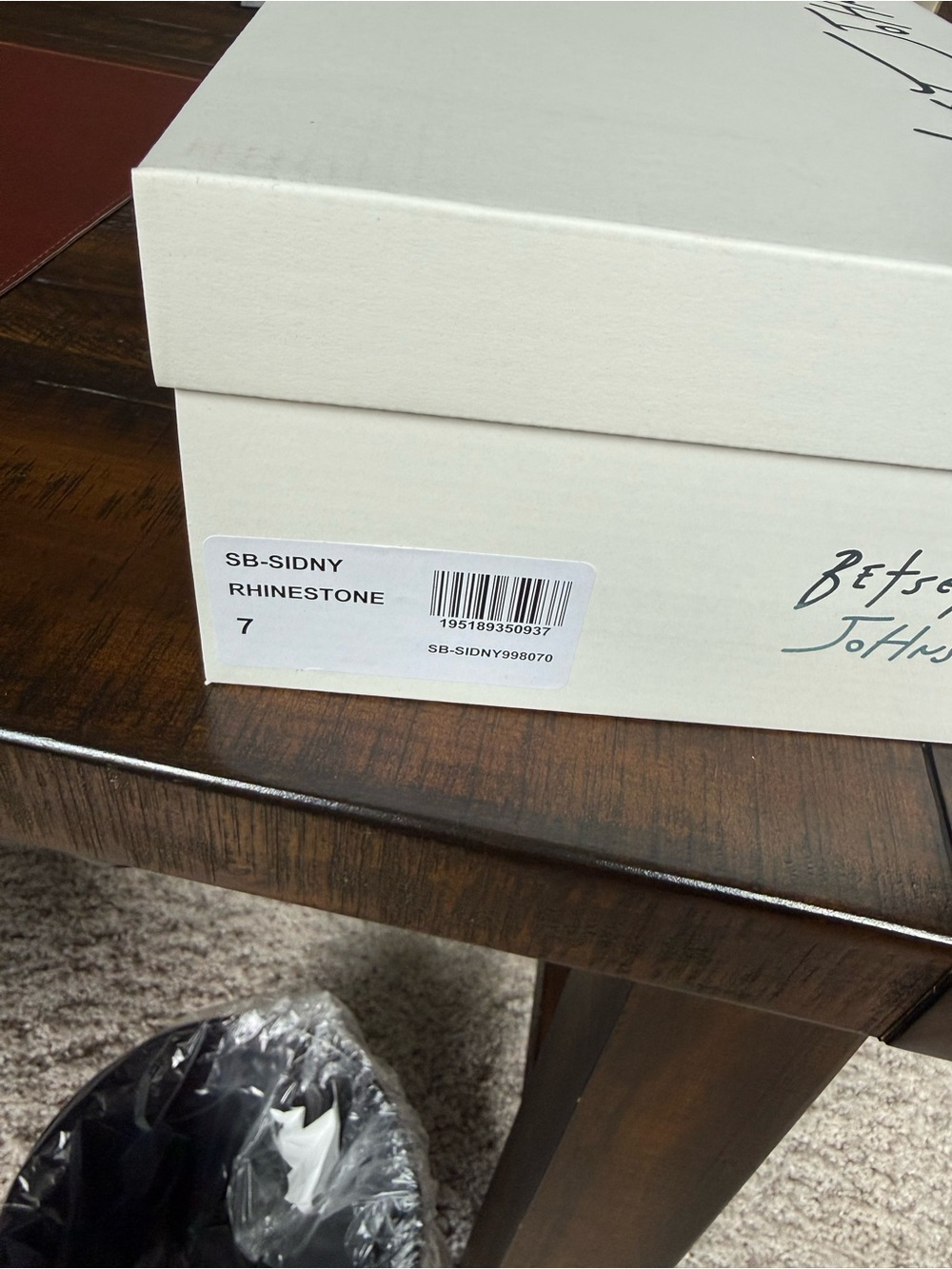 Betsey Johnson Cream Rhinestone Shoe Box-